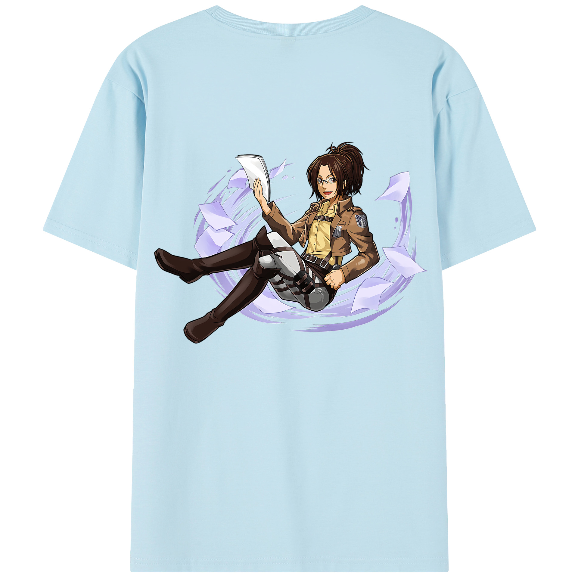 （画像用） 進撃の巨人 ハンジ·ゾエ Attack on Titan Hanji Zoe 綿100％半袖Tシャツ（背面プリント）